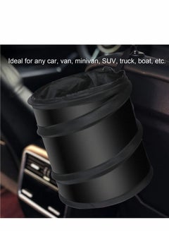 Generic 2PCS Collapsible Pop Up Car Trash Can, Collapsible Camping Trash Can, Universal Traveling Portable Garbage Bin Waste Basket Bin Rubbish Bin with 2 Car Seat Hook for Garbage to Organize Car Black  - Image 4