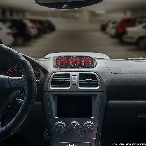 GLOWSHIFT بود عدادات لوحة القيادة الثلاثي الأسود من جلو شيفت متوافق مع سوبارو إمبريزا WRX STI 2002-2007 - استبدال الساعة - يثبت (3) عدادات 2-1/16" (52 مم) على لوحة السيارة - Image 3