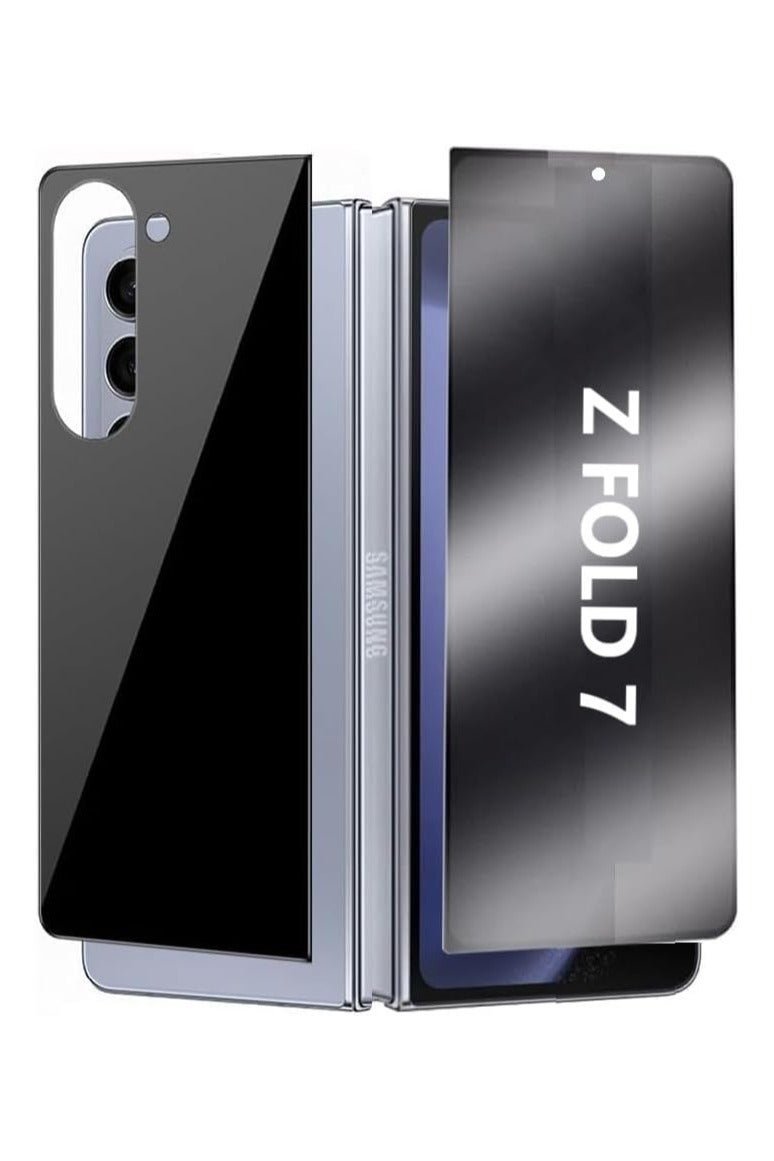 Muzz Samsung Galaxy Z Fold 7 Screen Protector 9H Tempered Glass  Front and Back 1-Pack Black (Privacy) - Image 1