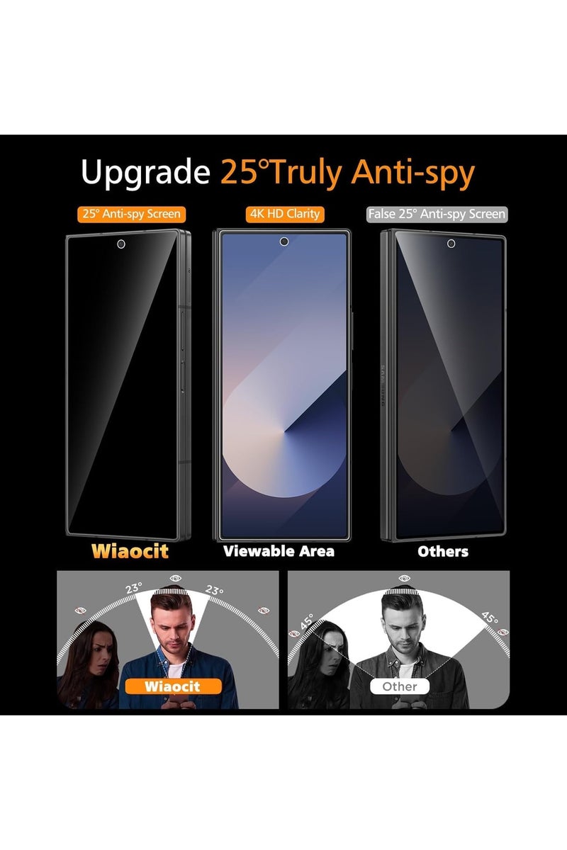 Muzz Samsung Galaxy Z Fold 7 Screen Protector 9H Tempered Glass  Front and Back 1-Pack Black (Privacy) - Image 4