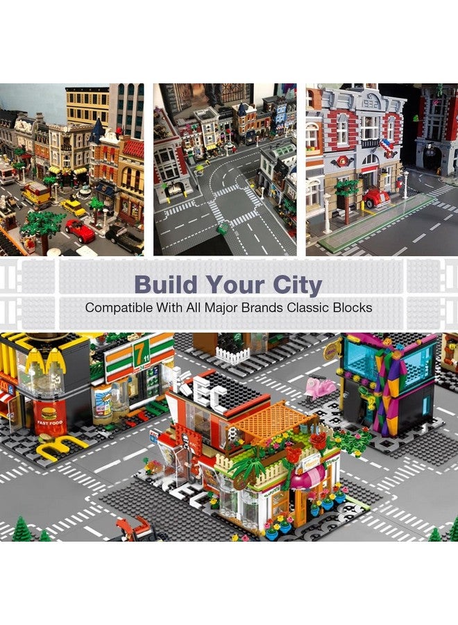 Lekebaby 12 Pack Road Base Plates, 10"x10" City Street Baseplates 100% Compatible with All Major Brands, 4 Curve / 4 T Junction / 3 Straight / 1 Junction - Image 2