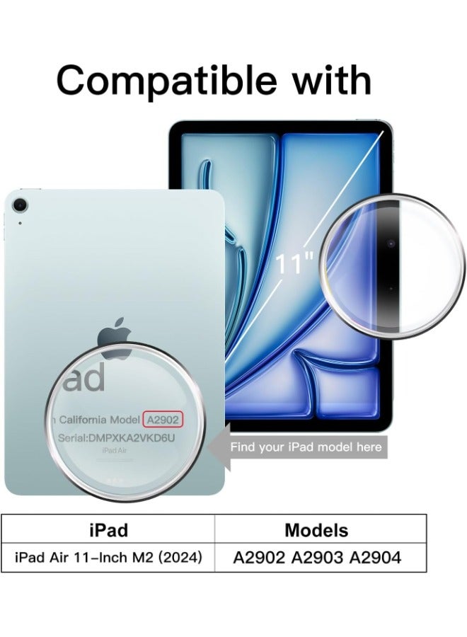 واقي شاشة لجهاز ايباد اير 11 بوصة (2024) (iPad Air 11 inch M2) غشاء من الزجاج المقوى بدرجة صلابة 9، شفاف HD - Image 2