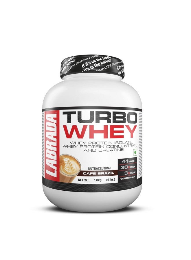 لابرادا Turbo Whey (عزل بروتين مصل اللبن | تركيز بروتين مصل اللبن | 3 جرام كرياتين | 30 جرام بروتين | 41 وجبة) - (1.8 كجم) (كافيه برازيل) - Image 1