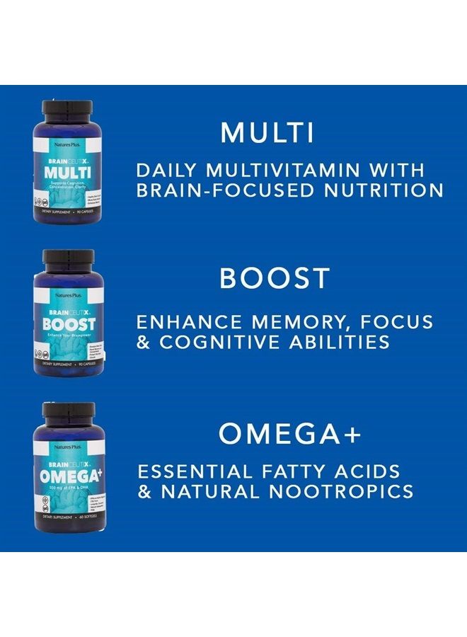 BrainCeutix by NaturesPlus Brain Supplement Nootropic for Memory and Focus, 90 Capsules - Image 3