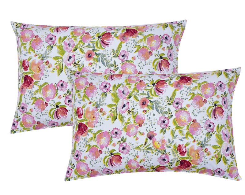 RRC Super Soft Cotton Floral Printed Pillow Covers,17X27(Inches) Standard Size Pillow Covers,Super Soft and Breathable Envelope Closure Pillow Cases - Image 1