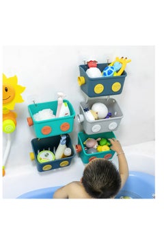 KASTWAVE Bath Toy Storage Organizer Basket 3 Layers Colorful Robot Modeling Wall Mounted Kids Hanging Shower Caddy with Hooks for Shampoo  - Image 4