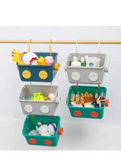 KASTWAVE Bath Toy Storage Organizer Basket 3 Layers Colorful Robot Modeling Wall Mounted Kids Hanging Shower Caddy with Hooks for Shampoo  - Image 3