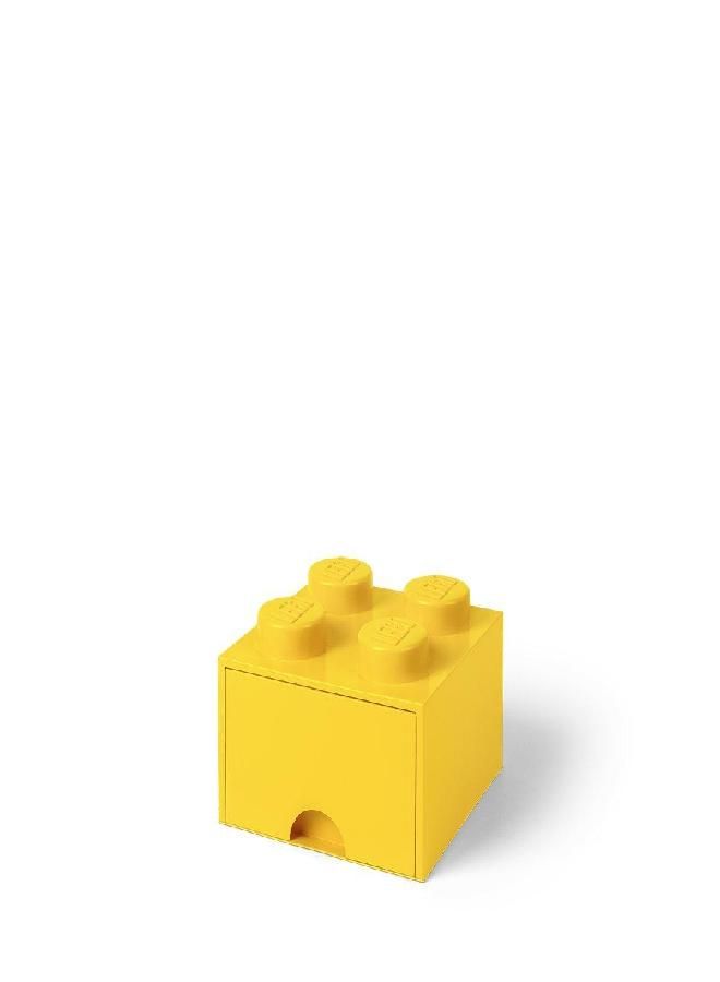Room Copenhagen Room Copenhagen, LEGO Brick Drawer - Stackable Storage and Décor - Brick 4, Bright Yellow  - Image 1