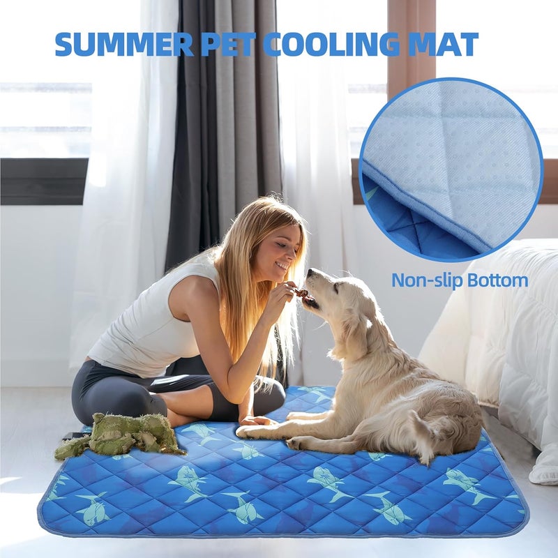 HOMIMP Cool Pet Pad, Summer Cooling Mat & Sleeping Pad, Blue S, 15.5IN x 19.5IN - Image 3
