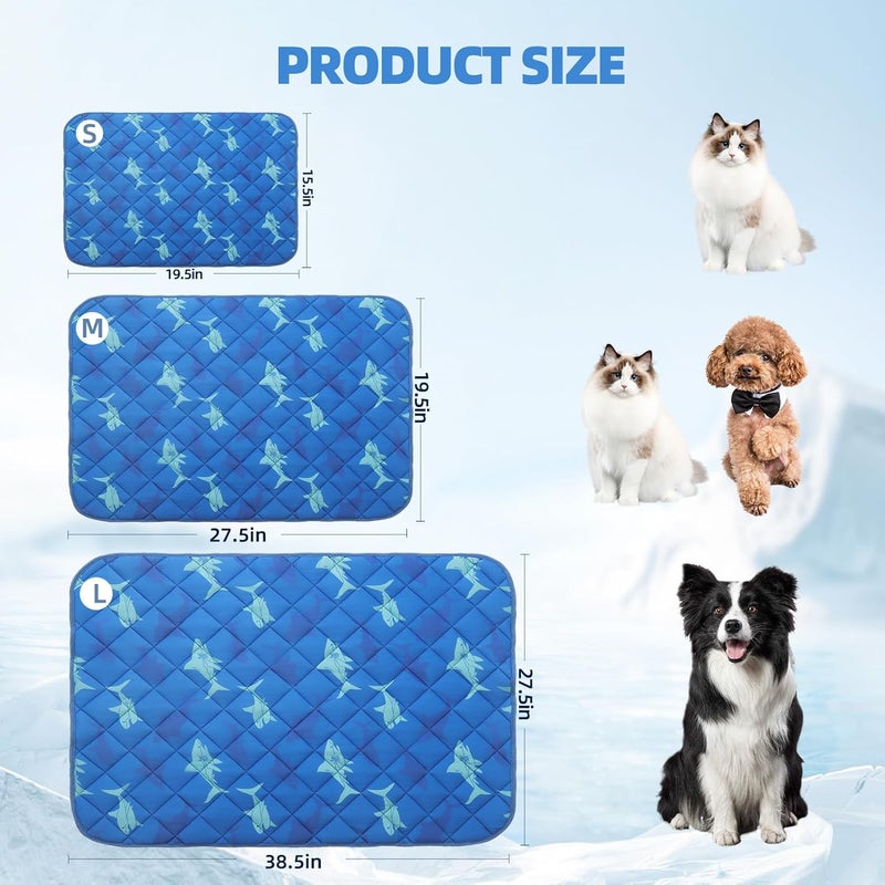 HOMIMP Cool Pet Pad, Summer Cooling Mat & Sleeping Pad, Blue S, 15.5IN x 19.5IN - Image 5