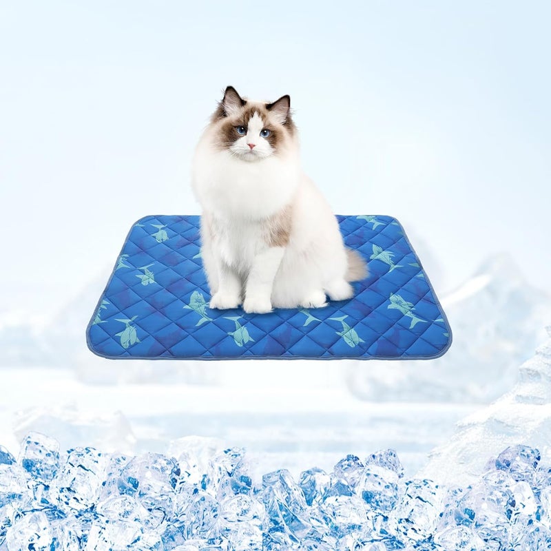 HOMIMP Cool Pet Pad, Summer Cooling Mat & Sleeping Pad, Blue S, 15.5IN x 19.5IN - Image 1