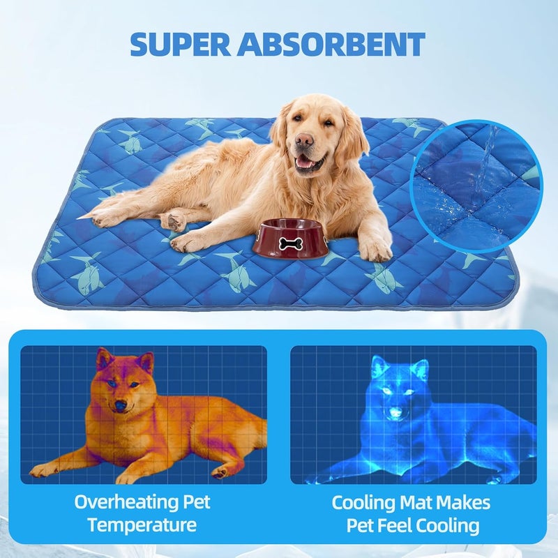 HOMIMP Cool Pet Pad, Summer Cooling Mat & Sleeping Pad, Blue S, 15.5IN x 19.5IN - Image 4