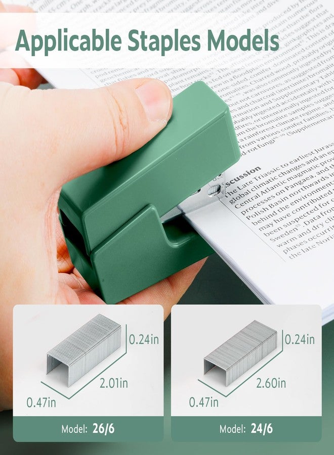 NUSIGN Mini Stapler with 830 Staples, Small Cute Desk Staplers, 25 Sheet Capacity, Green - Image 3