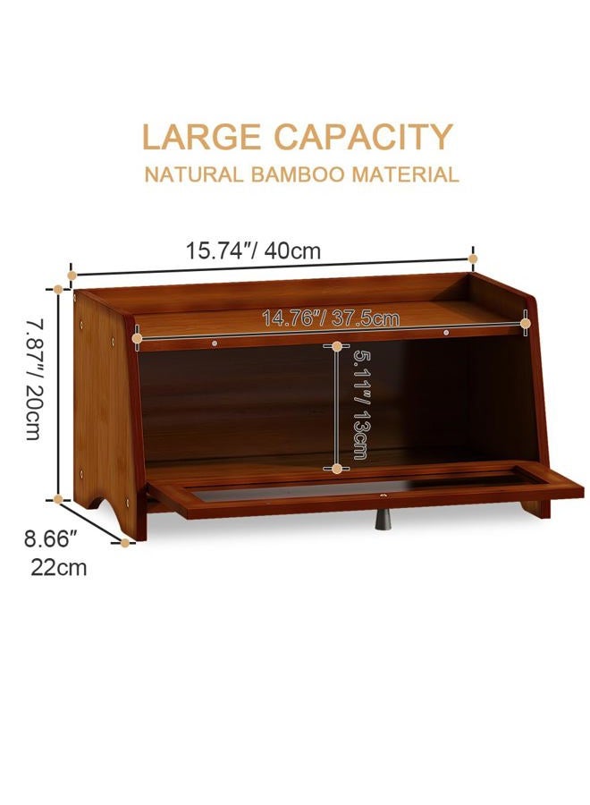 BAMBANG Small Brown Kitchen Worktop Bread Box - Image 2