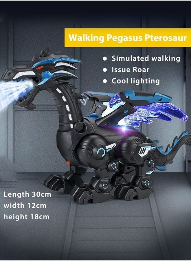 UETEEY Electric Dinosaur Toys, Realistic Electric Walking Dinosaur Model, Dinosaur Robot, Walking With Simulated Fire Led Lighting Water Spray And Roaring Sound, Electric Toys For Kids  - Image 2