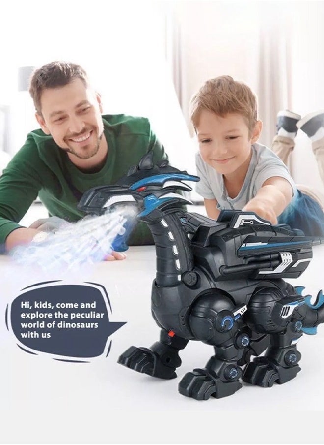 UETEEY Electric Dinosaur Toys, Realistic Electric Walking Dinosaur Model, Dinosaur Robot, Walking With Simulated Fire Led Lighting Water Spray And Roaring Sound, Electric Toys For Kids  - Image 4