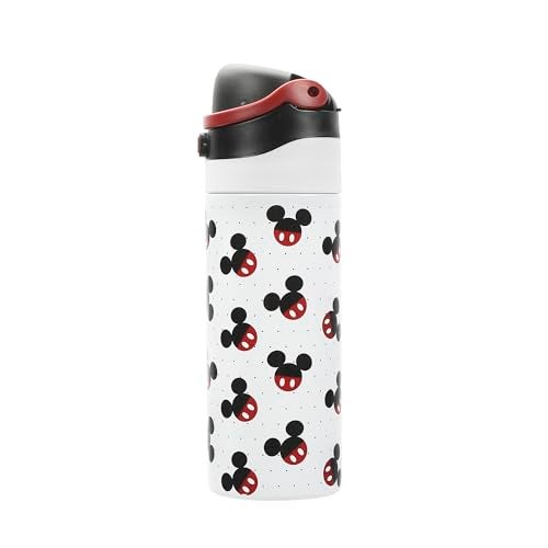 Bioworld Mickey Mouse Classic Mickey Ears All-Over Print White 24 Oz Stainless Steel Water Bottle - Image 3