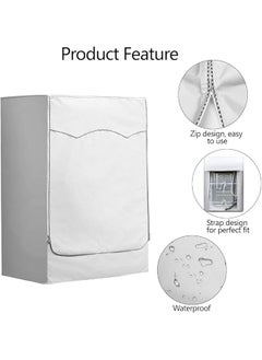 erorex Washing Machine Cover Washer Waterproof Dustproof Cover Washer Dryer Cover For Front Loading Thick Fabric Washing Machine Cover For Top Load And Front Load 60 X 55 X 85 Cm Ji Tao Dsa  - Image 3