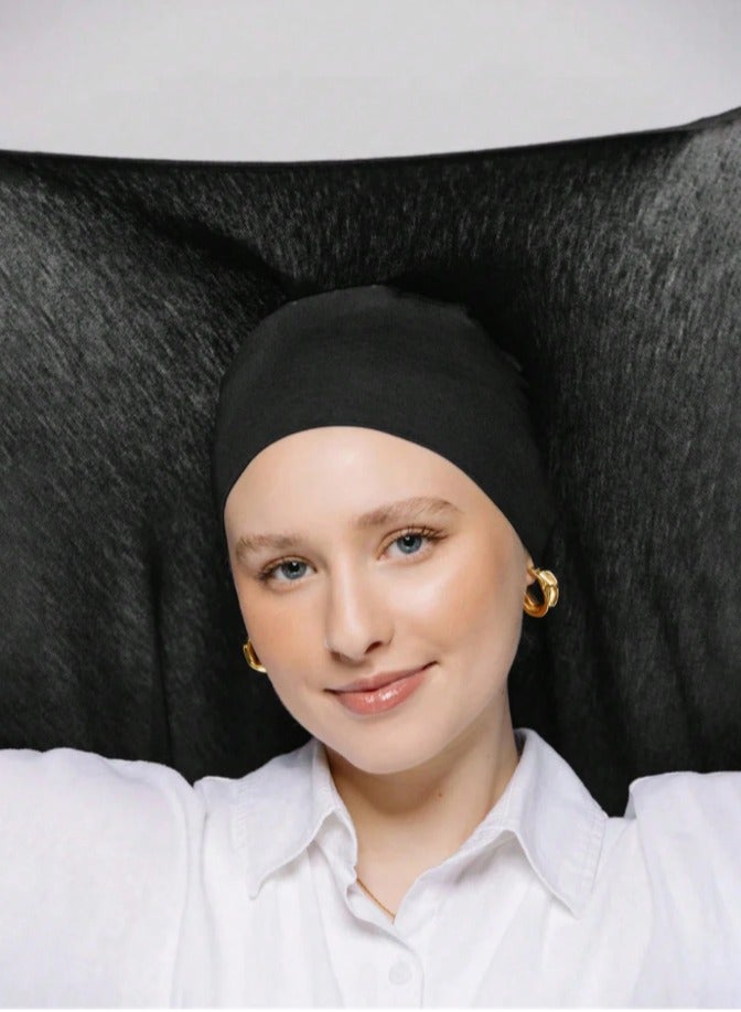 Instant Hijab Cotton Hijab Set 3-in-1 Hijabs Scarf with Built-in Magnets and Undercap Head Wraps with Model Cap - Image 1