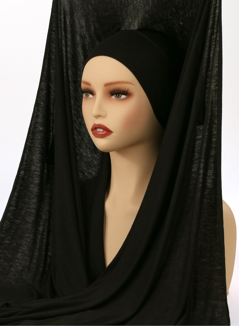 Instant Hijab Cotton Hijab Set 3-in-1 Hijabs Scarf with Built-in Magnets and Undercap Head Wraps with Model Cap - Image 5