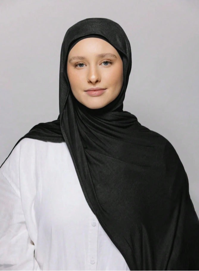 Instant Hijab Cotton Hijab Set 3-in-1 Hijabs Scarf with Built-in Magnets and Undercap Head Wraps with Model Cap - Image 2