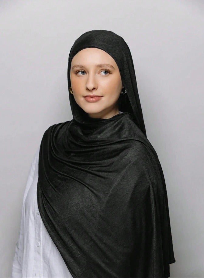 Instant Hijab Cotton Hijab Set 3-in-1 Hijabs Scarf with Built-in Magnets and Undercap Head Wraps with Model Cap - Image 4