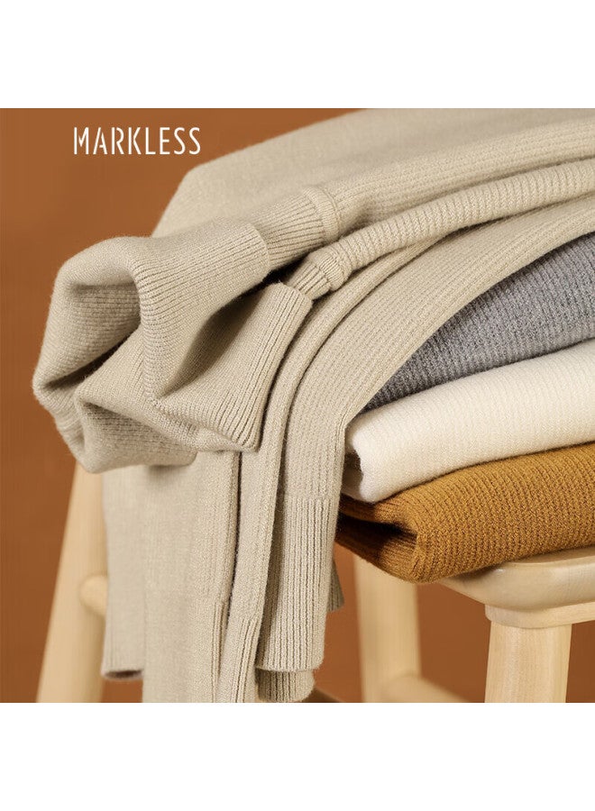 Markless Men's Autumn Winter Warm Turtleneck Knit Sweater Solid Color Base Layer 2716 Maple Leaf Yellow M - Image 1