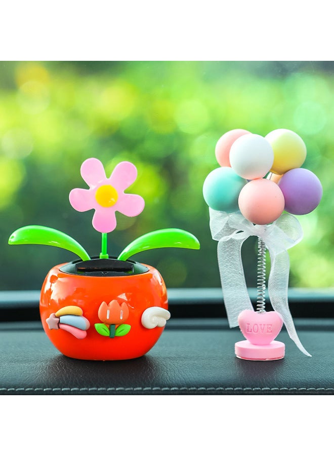 Solar Car Decoration Creative Car Solar Sunflower Swing Car Supplies Creative