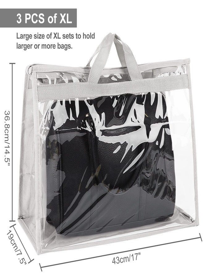 Outgeek 3PCS Purse Storage Bag Organization Purse Dust Bag Organizer Clear Plastic Lightweight Protective Waterproof Handbag Protector - Image 3