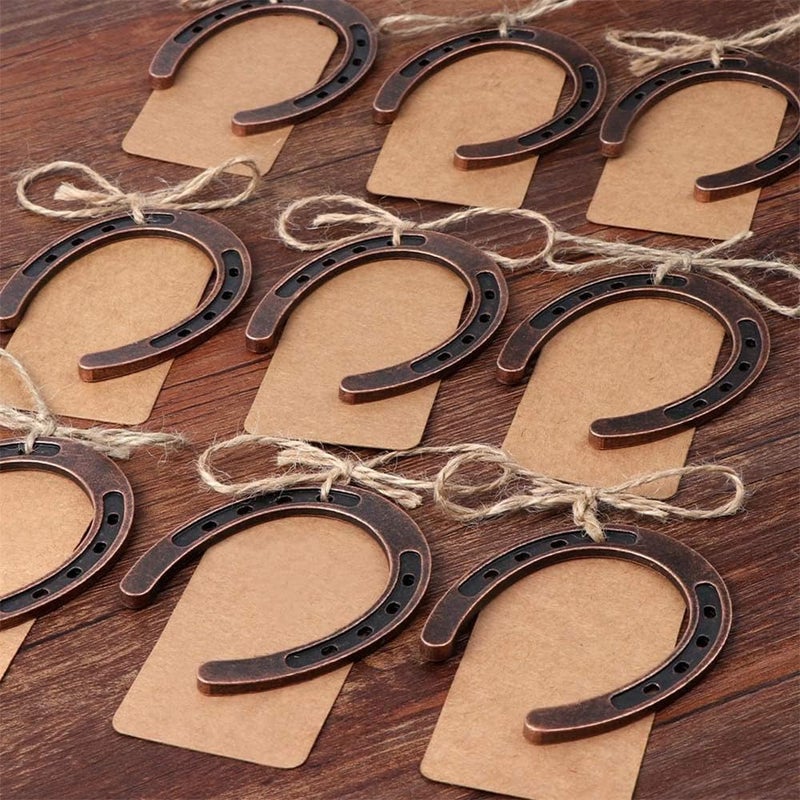 KSKSPE 24 Pcs Western Theme Party Decorationsï¼ŒKSKSPE Birthday Table Centerpieces Mini Horseshoes Wagon Wheel Horse Rodeo Decor for Crafts Wedding Party Favor, Wild West Cowboy Western Party Decor - Image 4