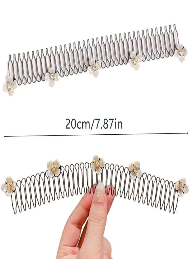 Nanchroadly Invisible Hair Clips, 4 Pcs Stretchable Invisible Hair Pins Hair Finishing Fixer Comb Holder Stretchable Hair Pin, Invisible Hair Holder Hair Styling Tools Hair Accessories for Women and Girls - Image 2