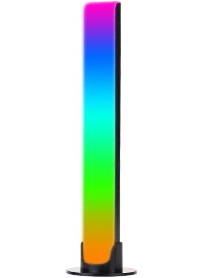 Continuous RGB LED Light Bar with Music Sync, Portable Rechargeable Disco Light, 8 Dynamic Lighting Patterns, USB-C Battery Powered, Tabletop and Floor Stand, Colour Changing, Lightweight, for Party, Gaming, Bedroom and Living Room – L023, Grey - Image 1
