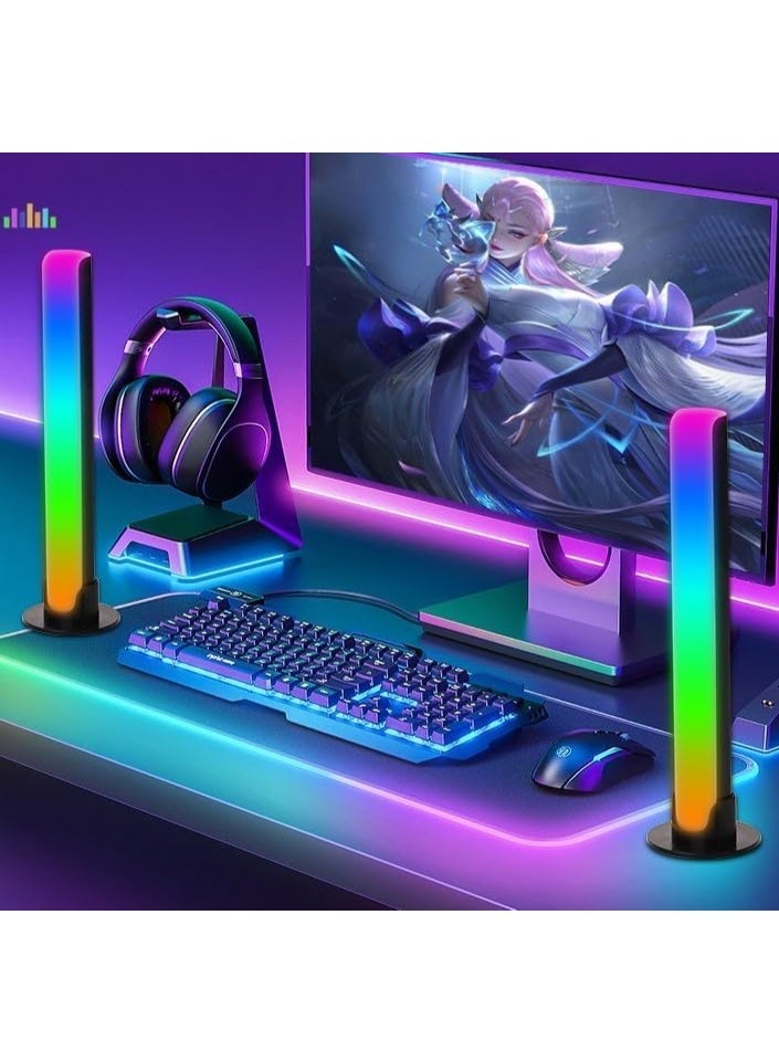 Continuous RGB LED Light Bar with Music Sync, Portable Rechargeable Disco Light, 8 Dynamic Lighting Patterns, USB-C Battery Powered, Tabletop and Floor Stand, Colour Changing, Lightweight, for Party, Gaming, Bedroom and Living Room – L023, Grey - Image 4