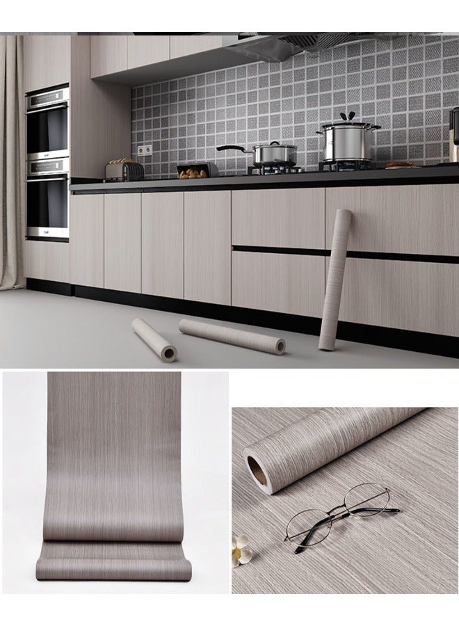 Zeemey 1 Roll Wood Grain Door Sticker, Self-adhesive Removable PVC Wallpaper, Peel & Stick Wallpaper For Kitchen Bedroom Living Room Countertop Furniture, Renovation Wallpaper, Home Decor & Furniture Renovation(40*500cm) - Image 1