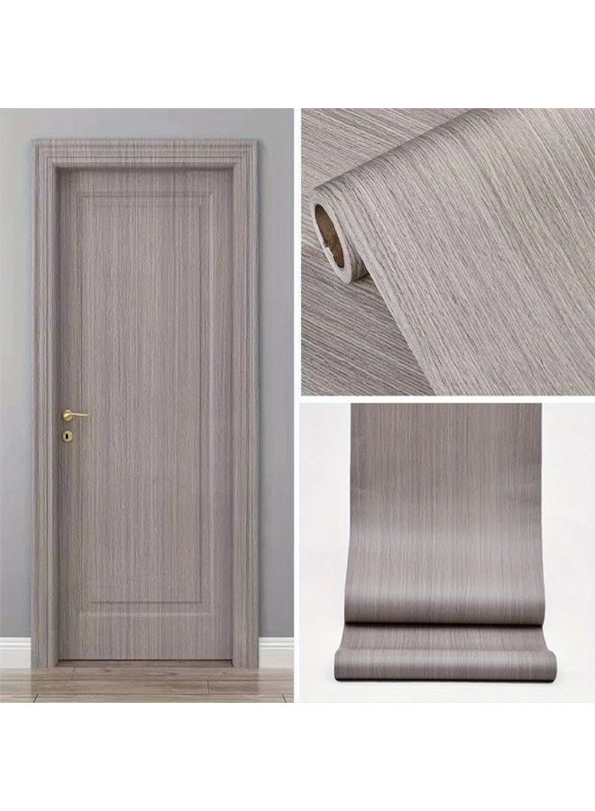 Zeemey 1 Roll Wood Grain Door Sticker, Self-adhesive Removable PVC Wallpaper, Peel & Stick Wallpaper For Kitchen Bedroom Living Room Countertop Furniture, Renovation Wallpaper, Home Decor & Furniture Renovation(40*500cm) - Image 2