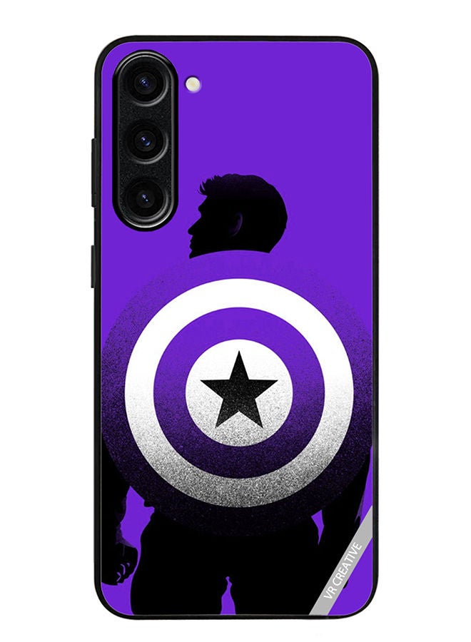 VR CREATIVE Protective Case Cover For Samsung Galaxy S23 Purple Captain America Design Multicolour - Image 1