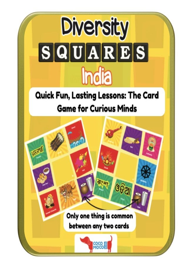 CocoMoco Kids Diversity Squares India Card Game for Kids | Learn About Indian Culture, Religions, Food, Dance, Languages | Educational Games, Birthday Return Gift for Kids 6-12 Years - Image 1