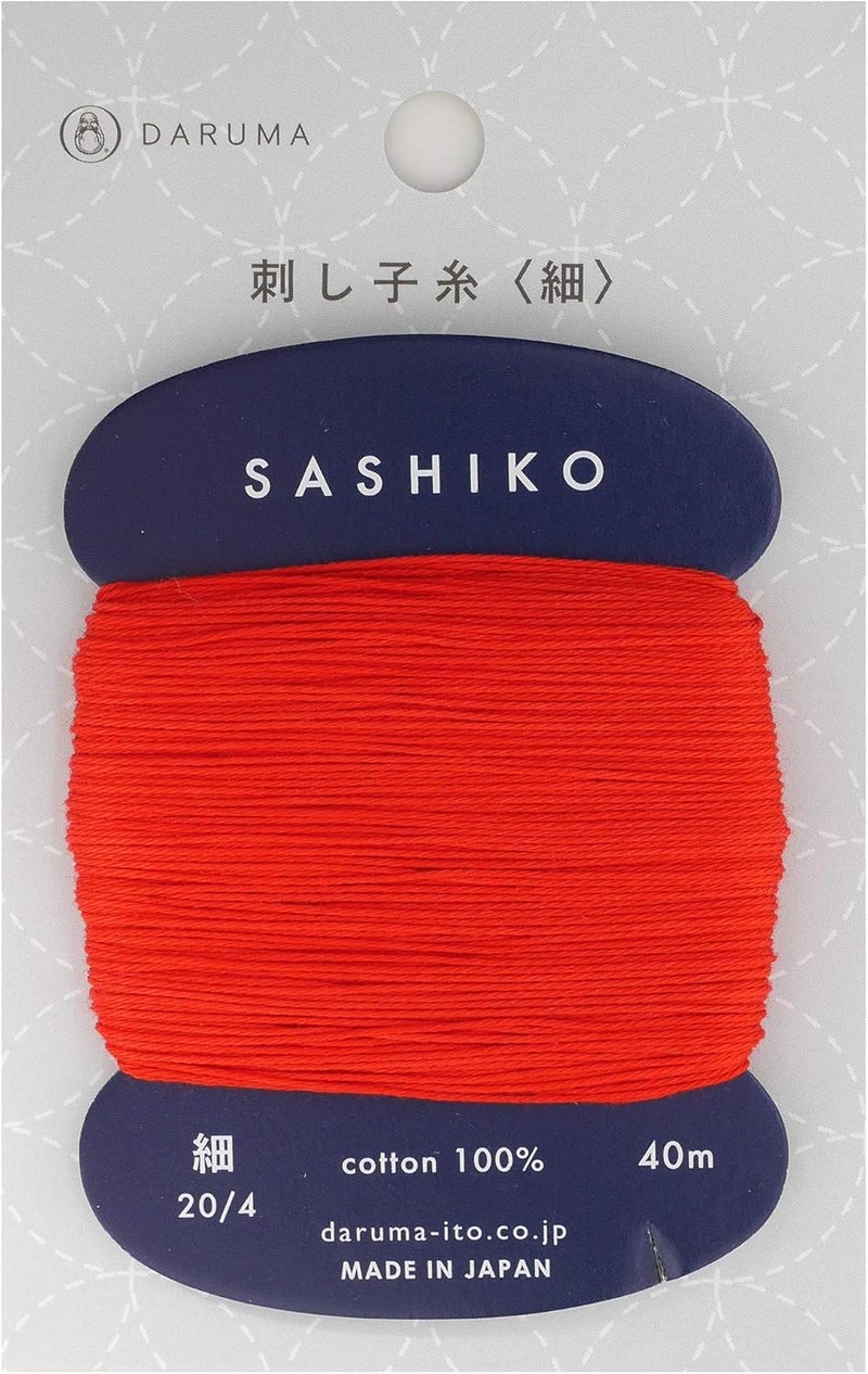 Daruma Sashiko Thread Thinner Weight 40m Col. 213 -Red- Japanese Embroidery & Quilting by Yokota - Image 2