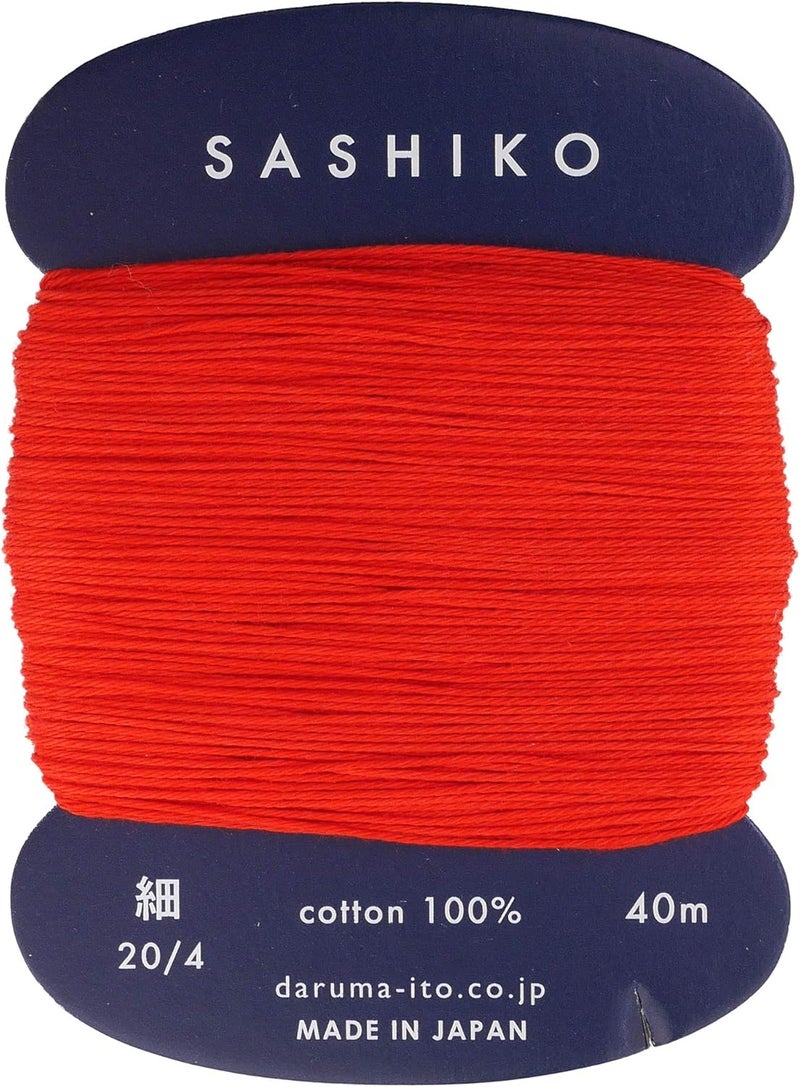 Daruma Sashiko Thread Thinner Weight 40m Col. 213 -Red- Japanese Embroidery & Quilting by Yokota - Image 1