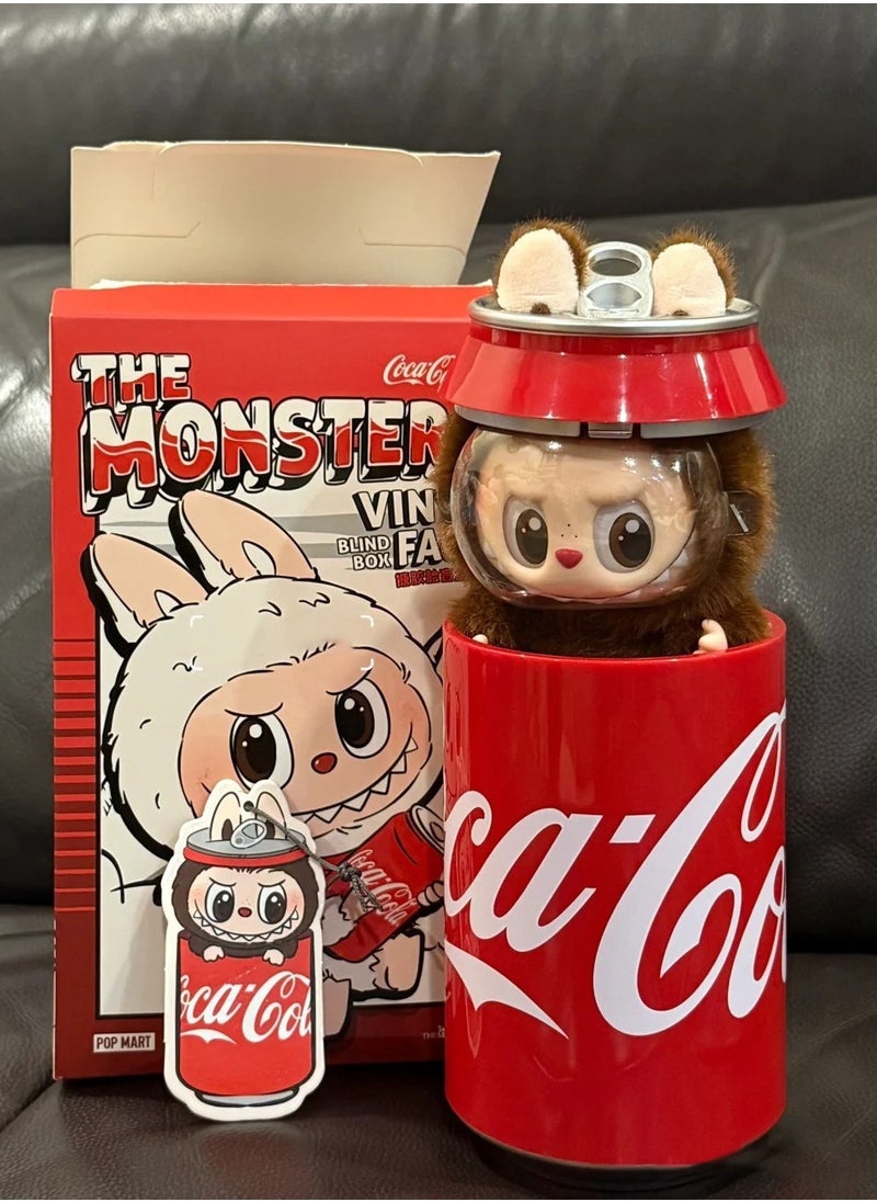 POP MART - Plush Toy Made in China POP Doll MART Coke Series White Labubu Stand Models Bubble Mart Series Sit Sit Party Stand Up Model Tide Play Vinyl Face Plush Blind Box Coke Labubu Plush Toys Doll Selectable Including Hidden China Version for Kids Adults Boy Girls Soft Plush Birthday Gifts for Children - Image 1