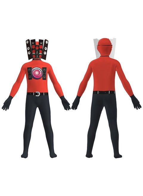 1 Set Party Cosplay Skibidi Toilet Man TV Man Costume For Kids Red Speaker Man Costume Adult With Masks