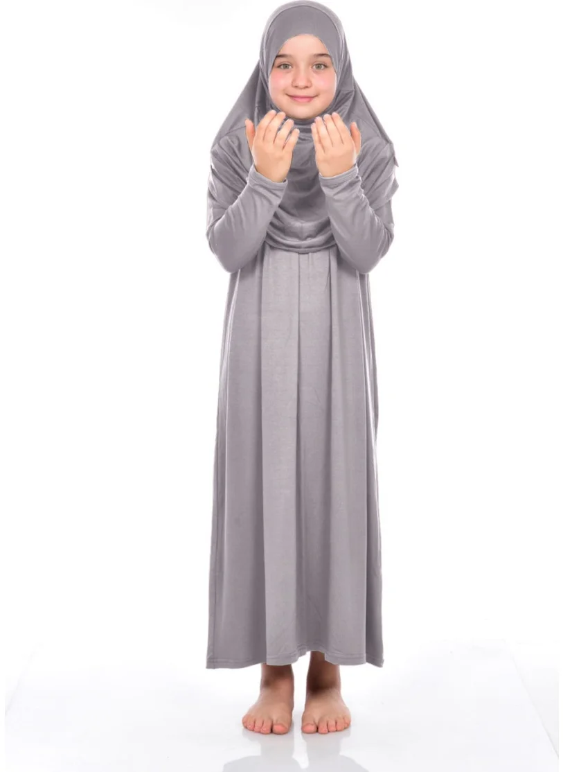 İhvan Ihvan Children's Practical Prayer Dress 9-11 Years Old Gray Color