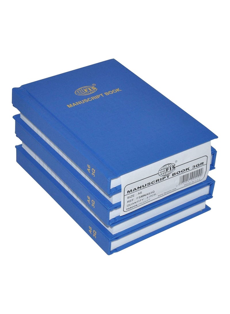 FIS 5-Piece Manuscript Notebook Set, 8mm Single Ruled, 3 Quire A6 (105 x 148 mm) Size, (5x144 Sheets) - FSMNA63Q_5PC - Image 1