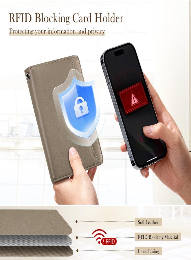 Dadanism حافظة جواز سفر وبطاقات ائتمان من دادانيزم، مزودة بتقنية حجب الترددات اللاسلكية (RFID)، غطاء جواز سفر رفيع من الجلد الصناعي مع جيب بسحاب للعملات المعدنية، محافظ صغيرة للرجال والنساء، مستلزمات أساسية للسفر ورحلات العمل، لون بني كاكي - Image 4