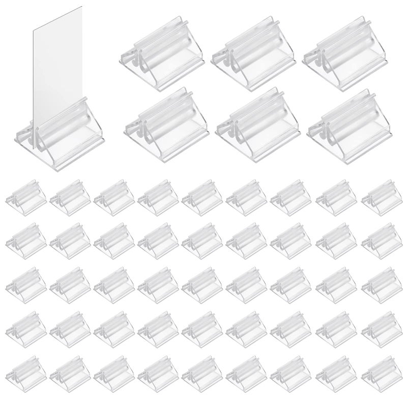 Aster 48 PCS Acrylic Card Stands Clear Game Card Stands Game Piece Holders Board Game Pieces Stand Markers for Cards Photos Memos Pictures Display - Image 3