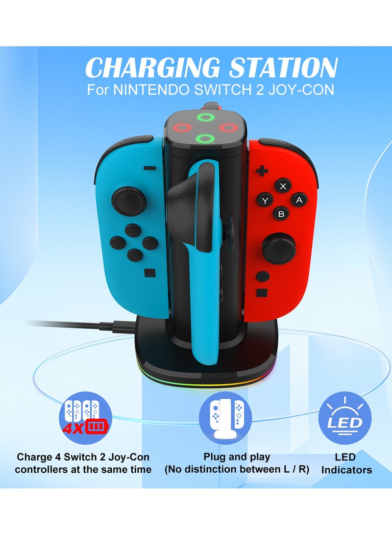 Storm Wyrm Quick Charge Charging Stand for NS2 Joy-Con Controller|Nintendo Switch2 Controller Charging Station with LED Adjustment | Plug and Play Quick Charger for Nintendo Switch 2 JOY-CON Controller - Image 3