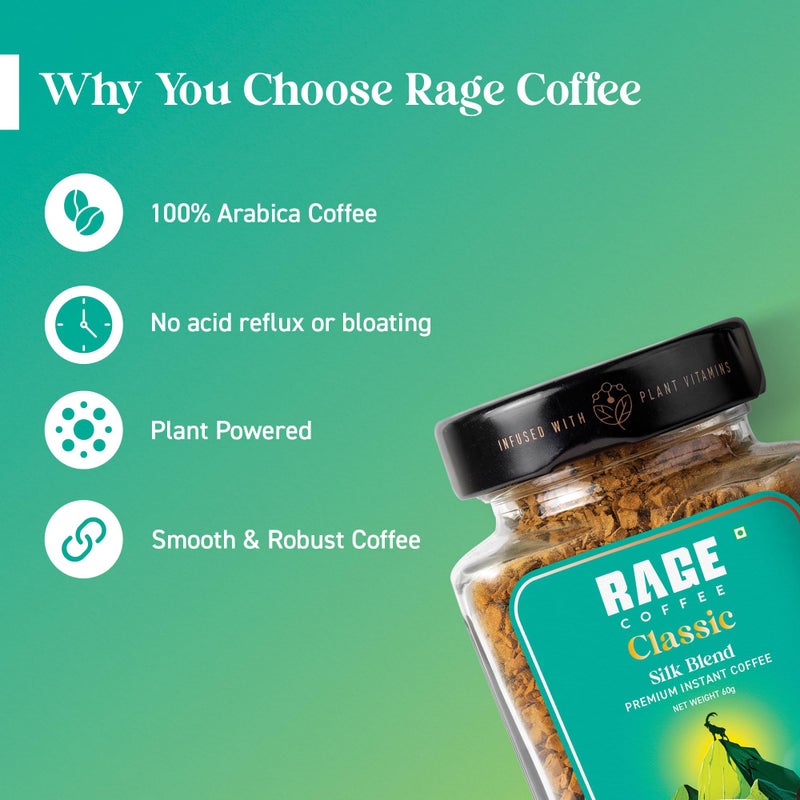 Rage Coffee Silk Blend Classic 60 GMs Instant Coffee Jar + Multi-purpose Shaker 400 ML - Image 3