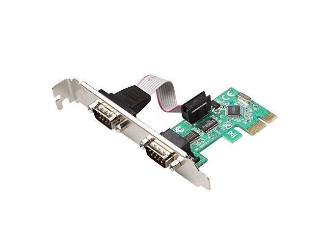 2 Ports PCI Express RS232 Controller Serial Card (Silver)