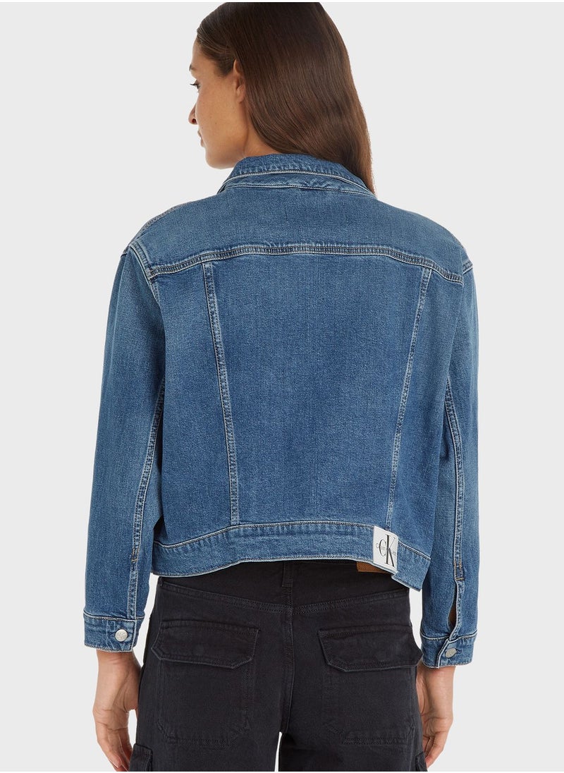 CALVIN KLEIN JEANS PLUS - Pocket Detail Denim Jacket - Image 1