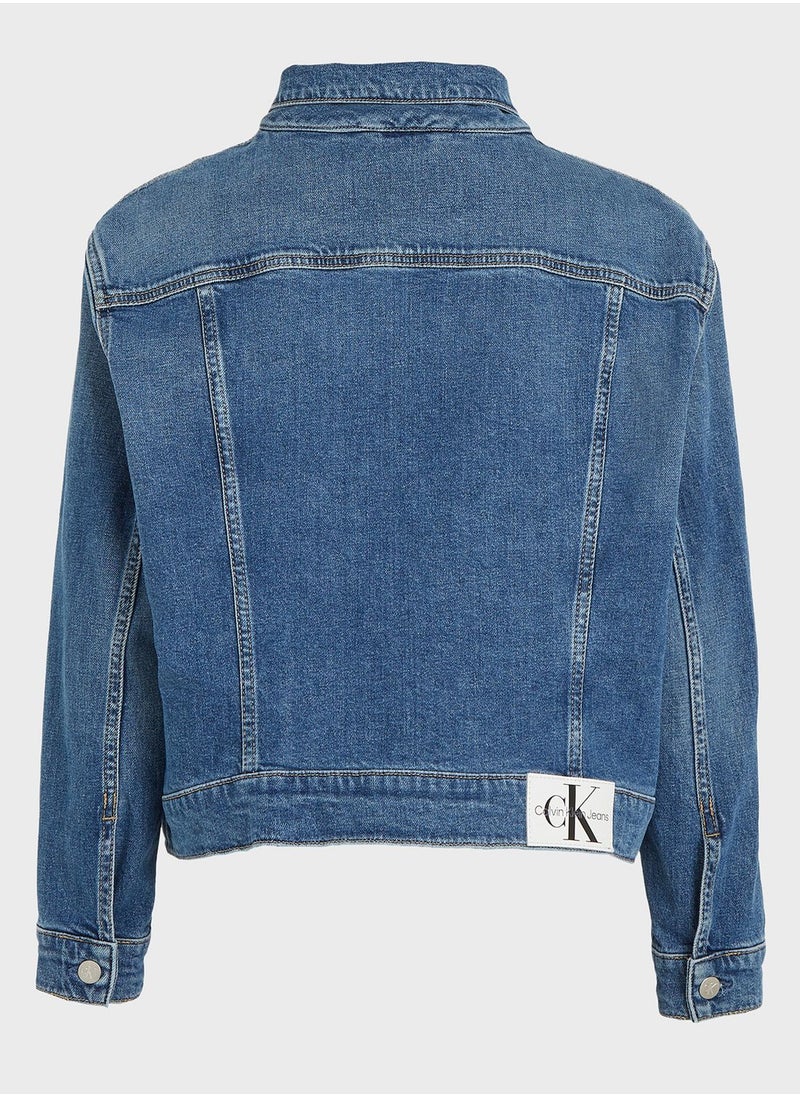 CALVIN KLEIN JEANS PLUS - Pocket Detail Denim Jacket - Image 1